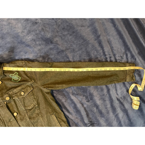 Harry Potter Slytherin Sz M Denim Jean Jacket Dark Gray/Black Hot Topic NEW - Picture 13 of 15